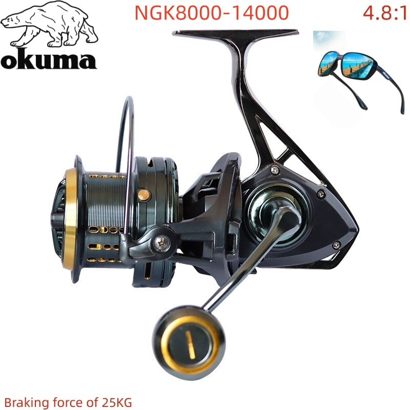 Abu Garcia Reel Max - OKUMA Fishing Reel 8000-14000 Metal Long-Distance