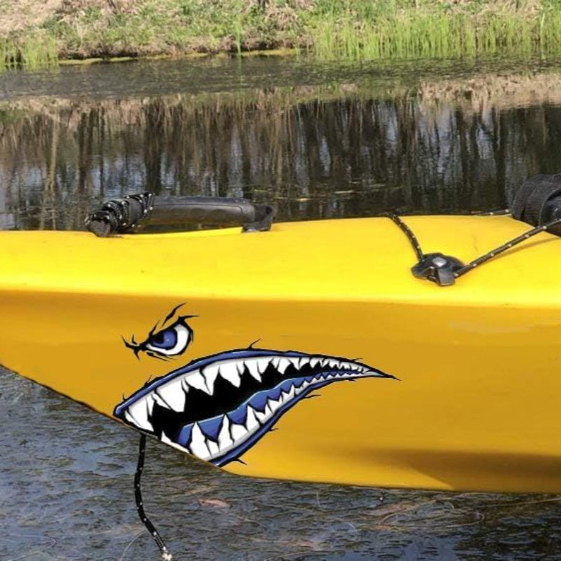 2PCS Shark Teeth Mouth Boat St - Fishing Kayak Sit On Top recension och pris